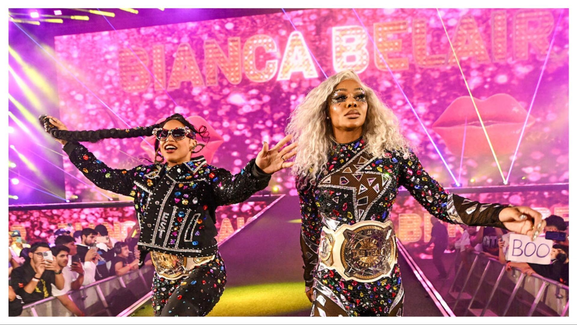 Bianca Belair and Jade Cargill at Crown Jewel (Photo credit: WWE.com)