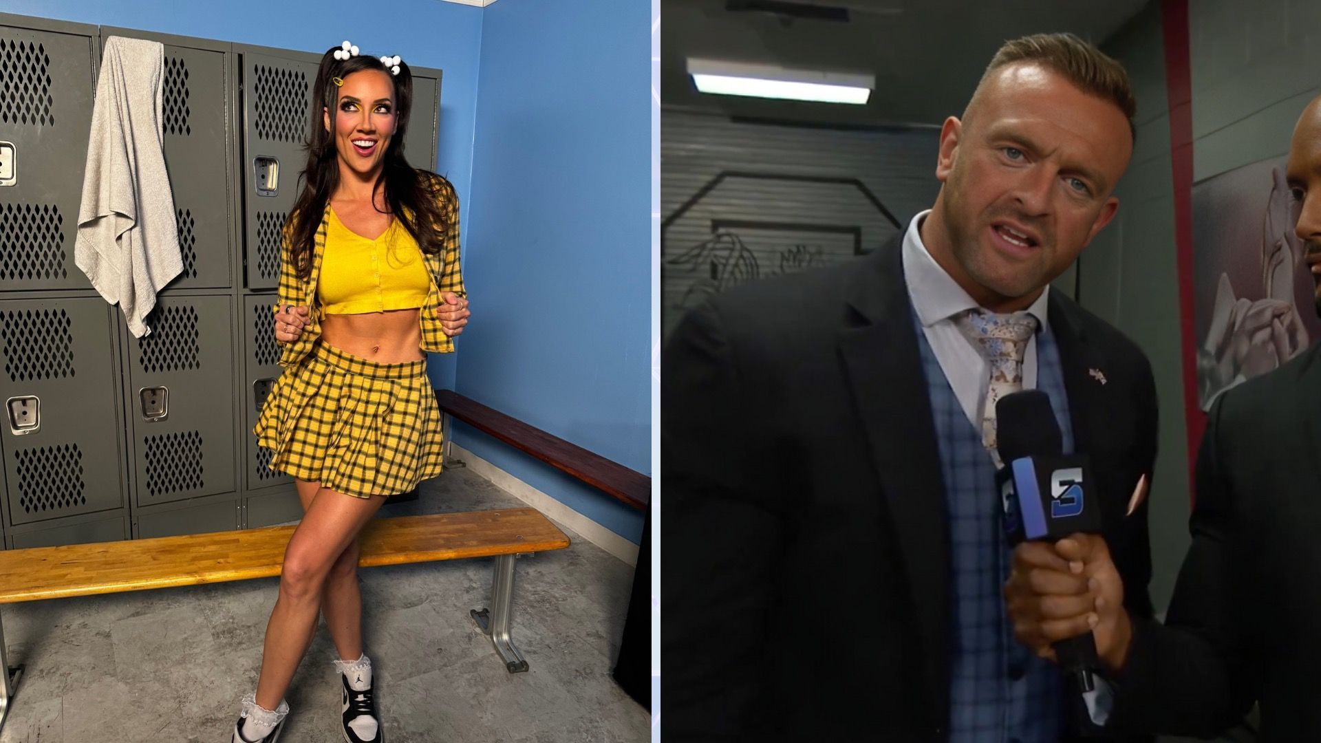 Chelsea Green (left) and Nick Aldis (right) [Image Credits: Chelsea Green and WWE