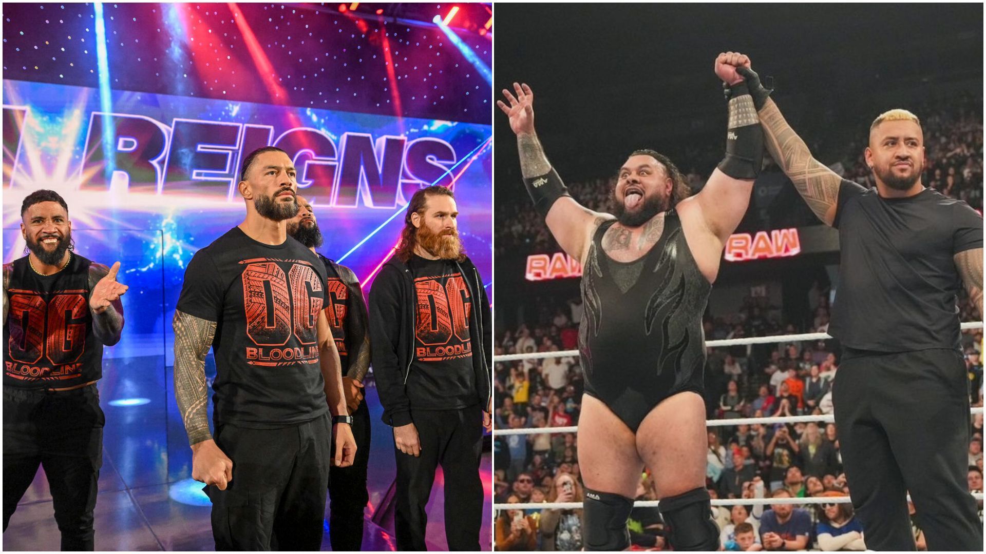 The OG Bloodline (L), Bronson Reed &amp; Solo Sikoa. [Images via: WWE.com &amp; Reed