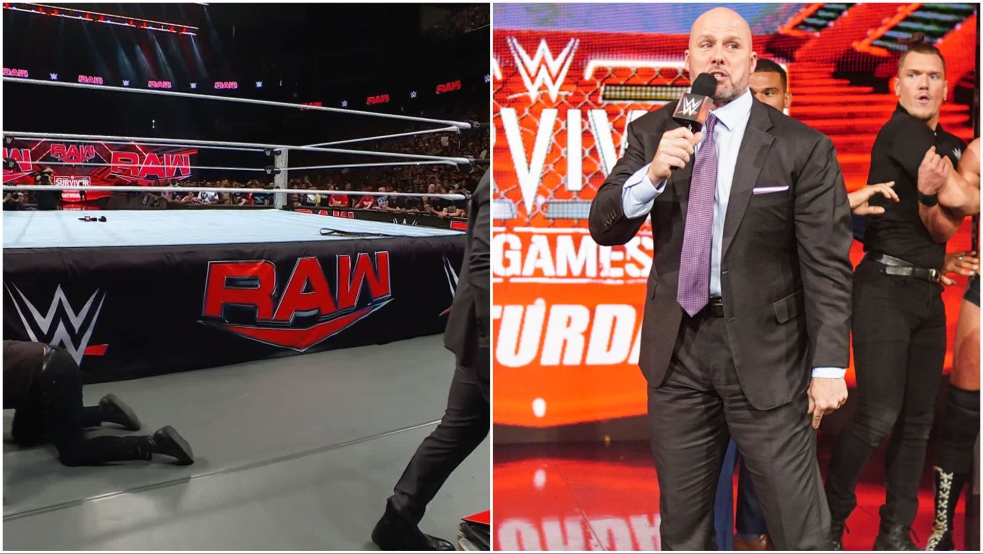 WWE RAW GM Adam Pearce in action