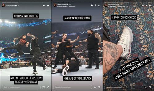 Bronson Reed shares his kicks on Instagram. (Photos: From Bronson's IG stories)