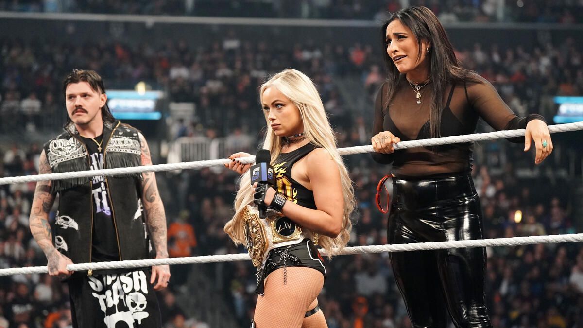 Dominik Mysterio (left), Liv Morgan (center), Raquel Rodriguez (right) [Image Credit: wwe.com]