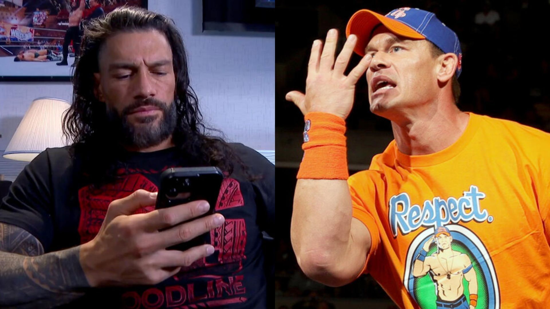 Roman Reigns on the left and John Cena on the right (Image Credits: WWE.com)