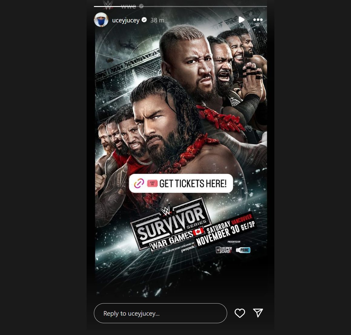 Screengrab of Jey Uso&#039;s Instagram Story [Image Credits: Instagram @uceyjucey]