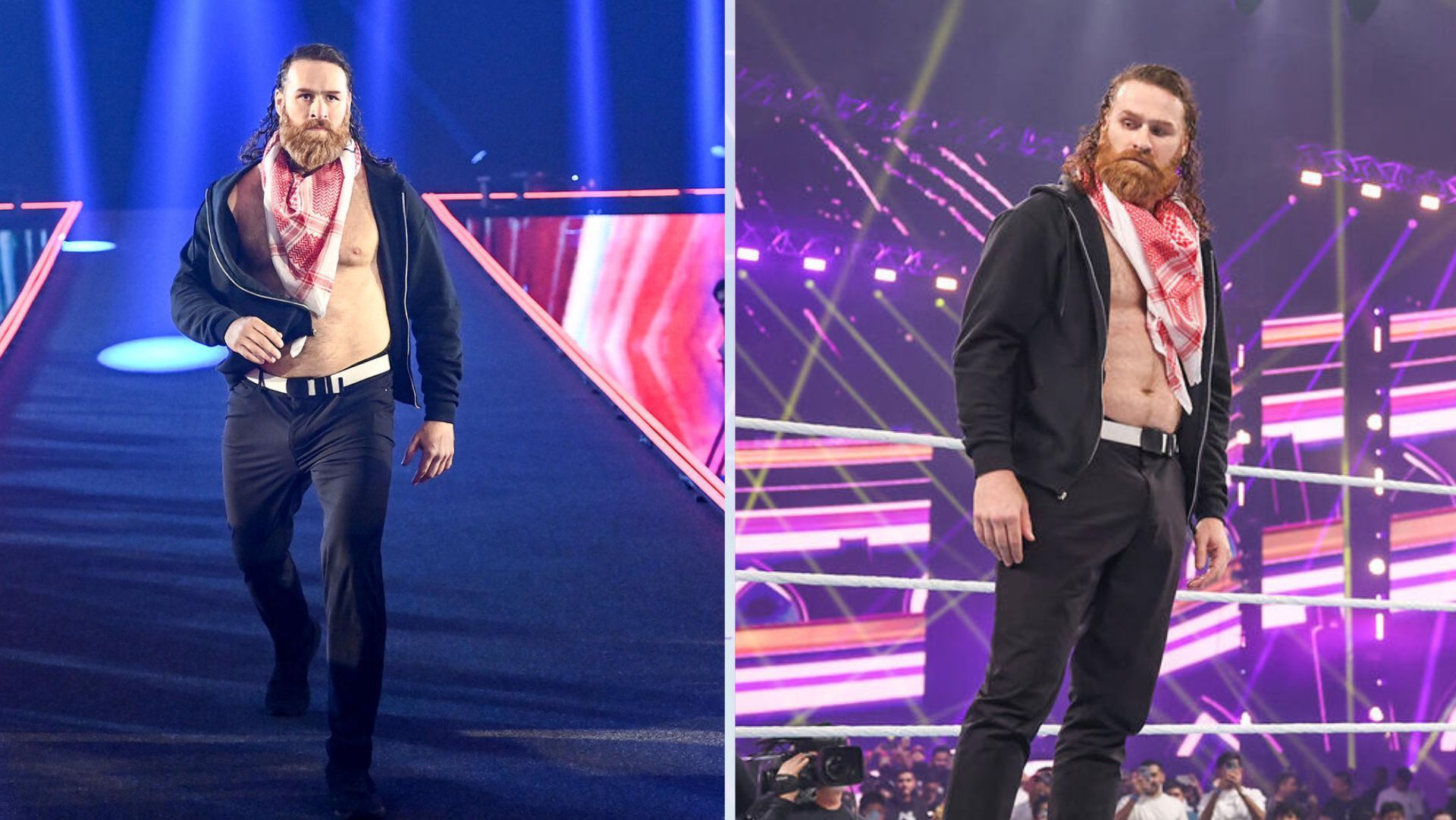 Sami Zayn did not have a match at Crown Jewel. [Images Source: WWE.com]