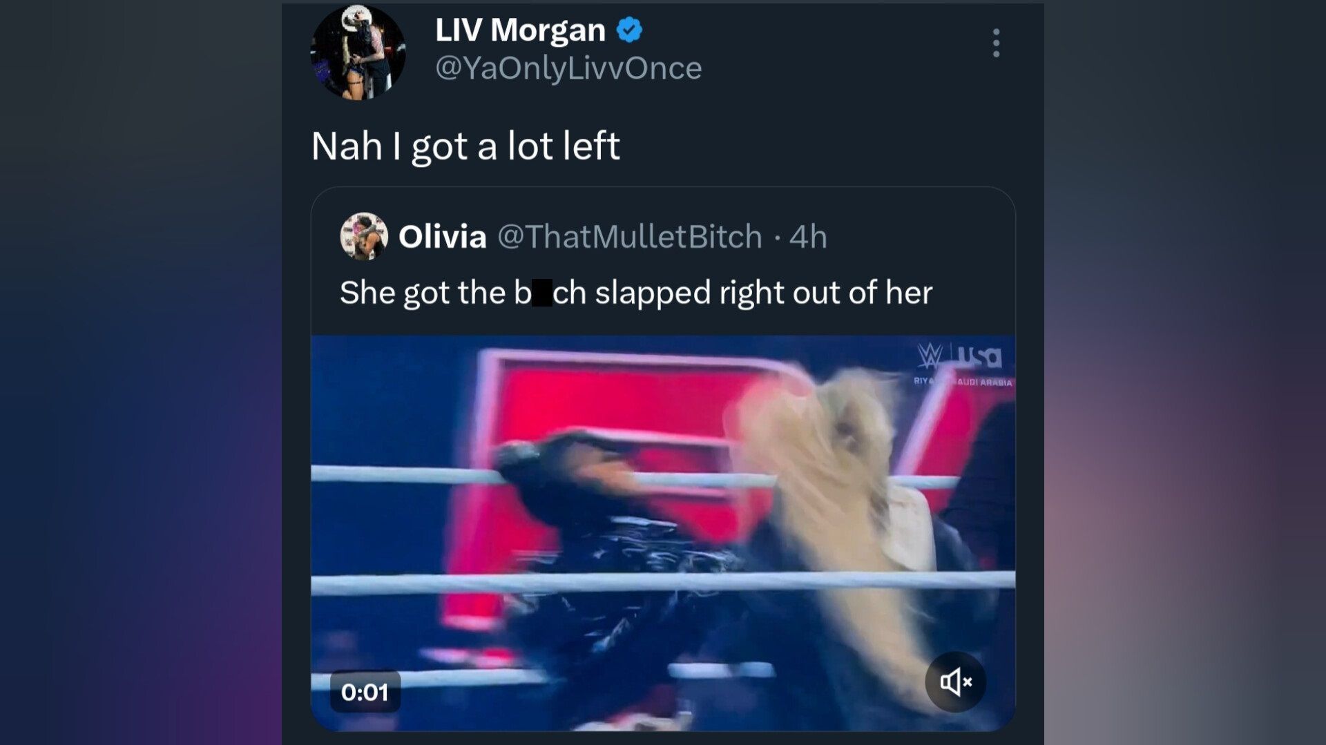 Here is a screenshot of Liv&#039;s tweet