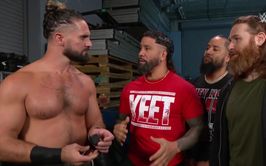 Seth Rollins gives a scathing response to The OG Bloodline as they attempt to recruit him as the 5th member at WarGames