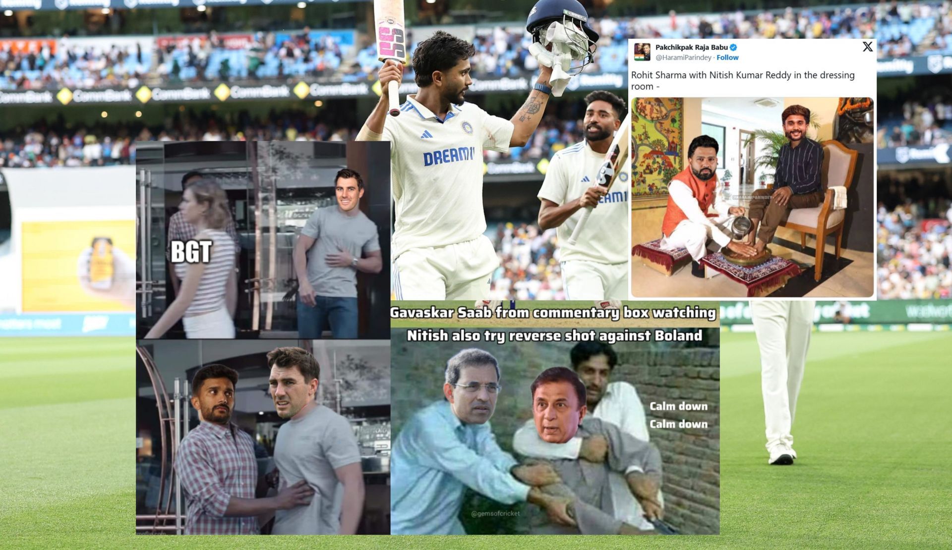   Fan reactions from Day 3 of IND vs AUS 4th Test. (Image: X - @ICC, @GemsOfCricket, @HaramiParindey, @academy_dinda)