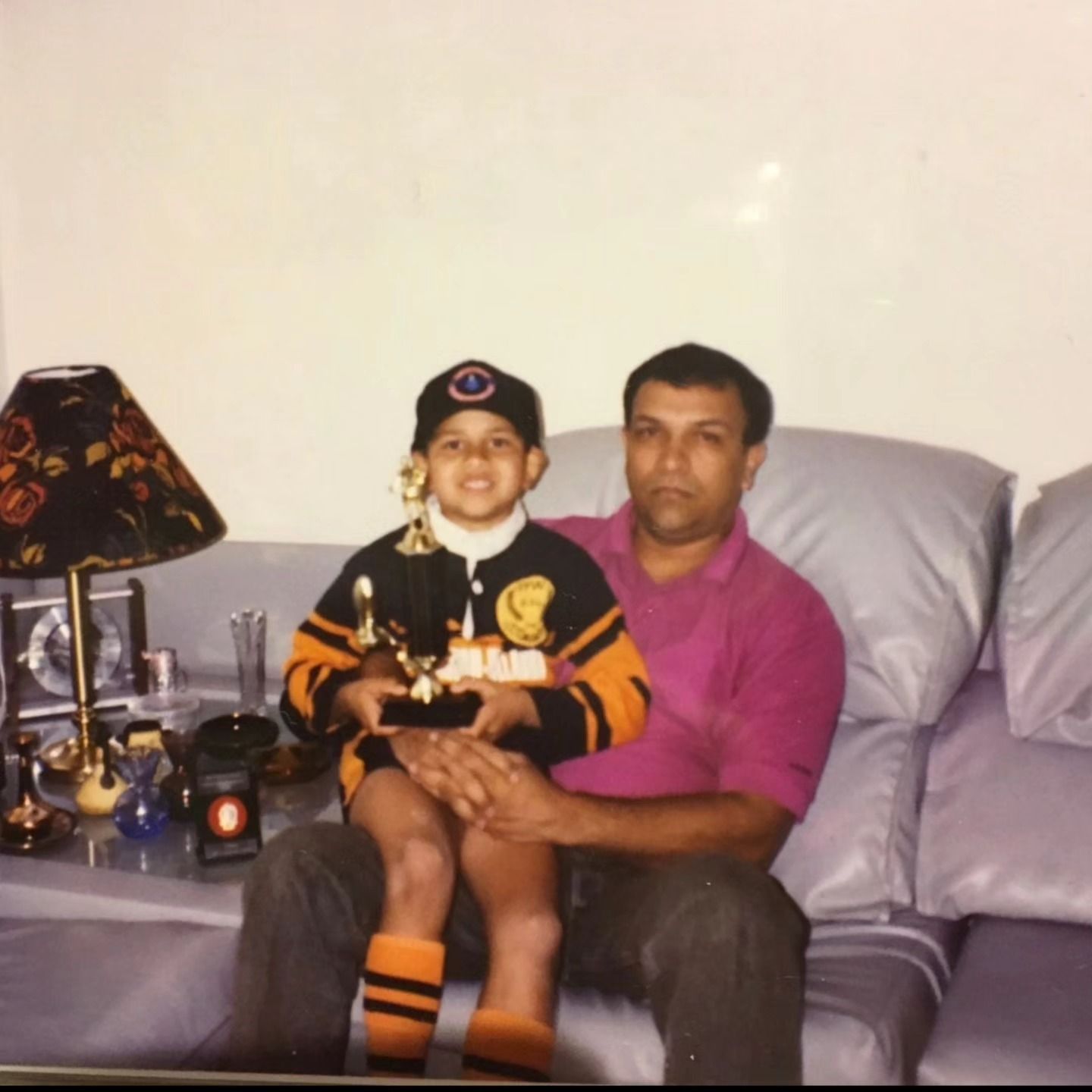 Young Usman Khawaja with his father Tariq Khawaja. Source: Usman Khawaja/Facebook