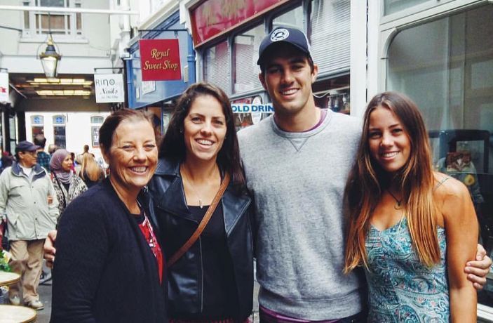 Pat Cummins with his mother Maria Cummins (extreme left) and sisters Laura Cummins and Kara Cummins. (Source: @patcummins30/Instagram) 