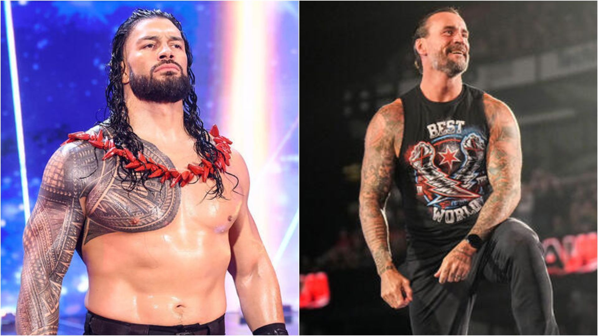 Roman Reigns (L) CM Punk (R) (Images via wwe.com)