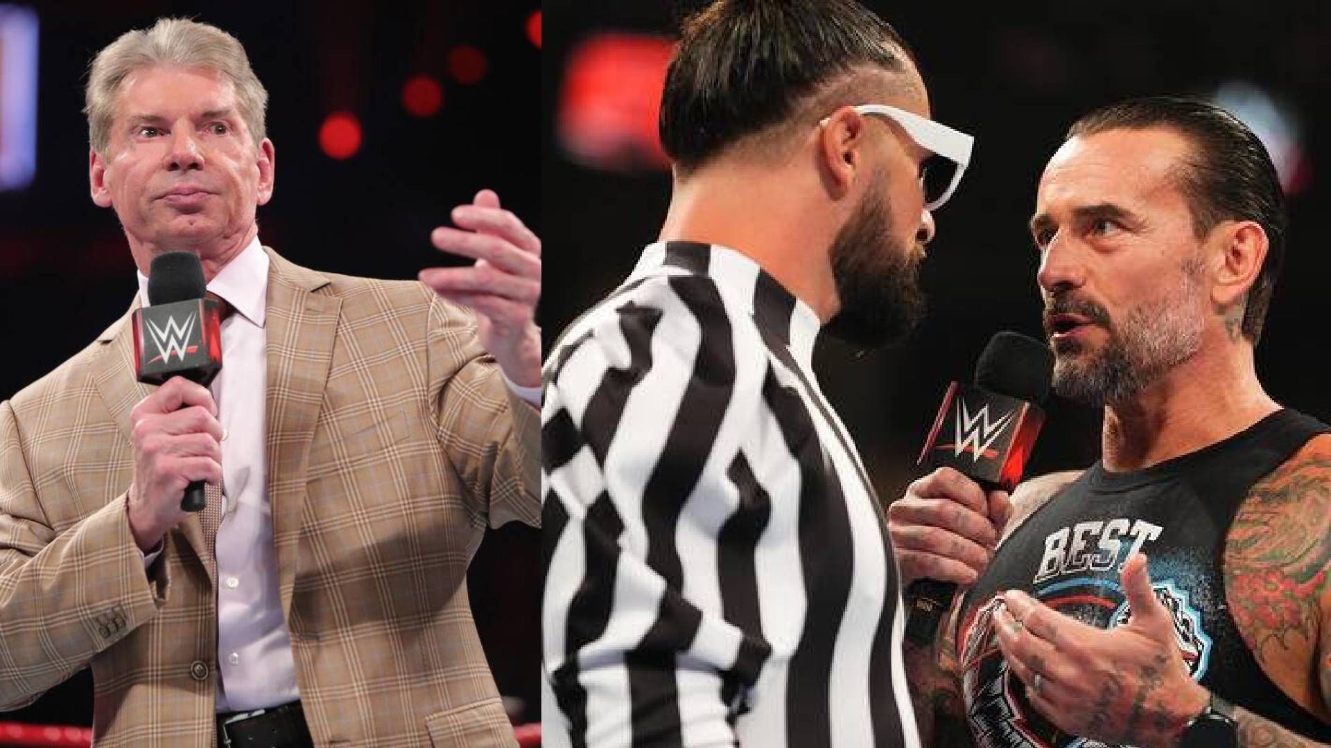 Vince McMahon, Seth Rollins, and CM Punk