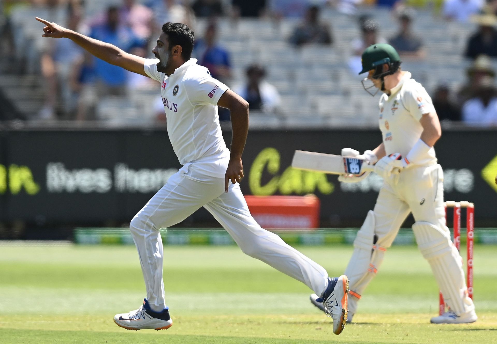 The off-spinner is ecstatic are dismissing Steve Smith in the 2020 Boxing Day Test. (Image Credits: Getty Images)