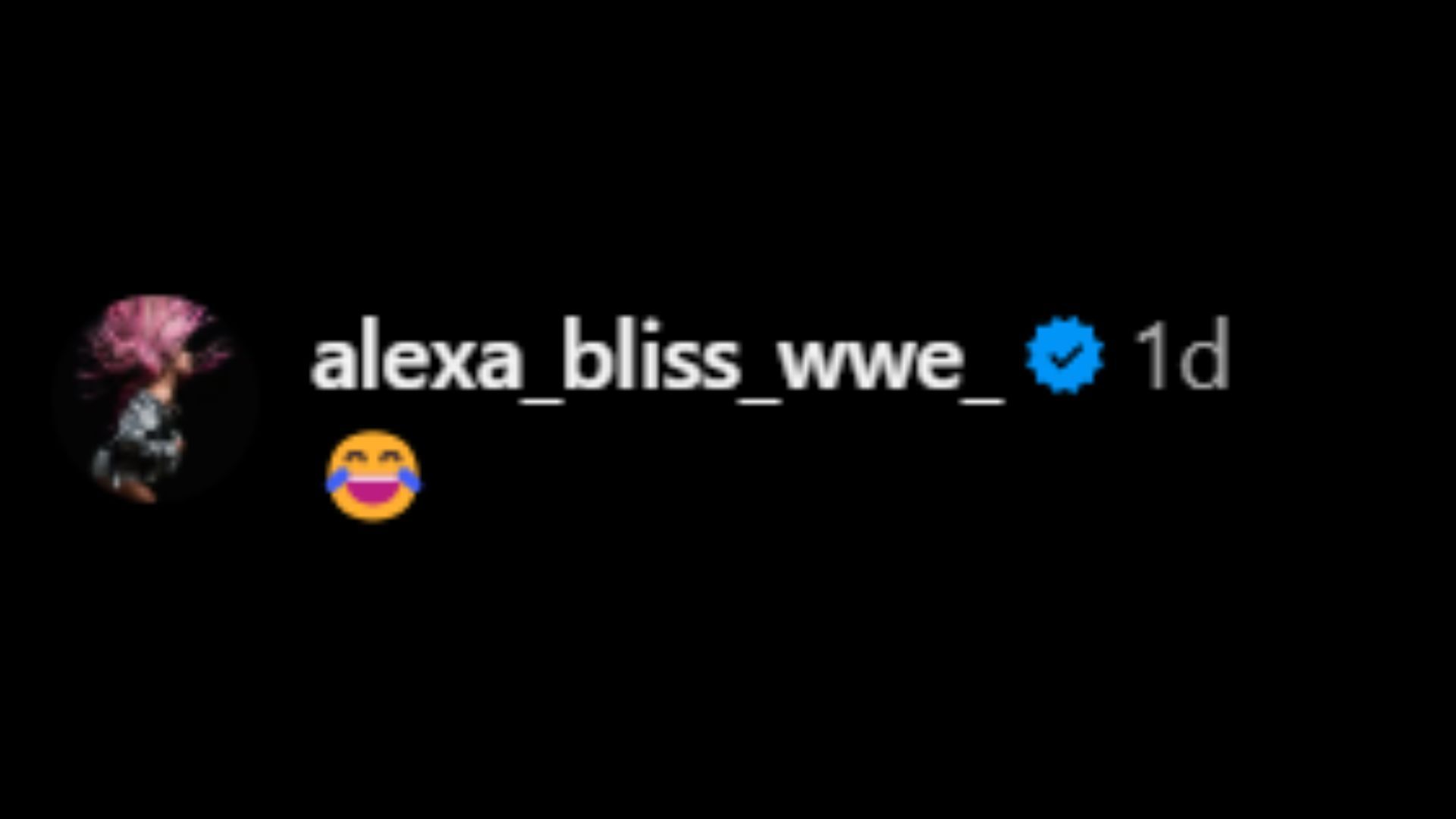 Screenshot of Alexa Bliss&#039; comment [Image credits: Chelsea Green&#039;s Instagram handle]