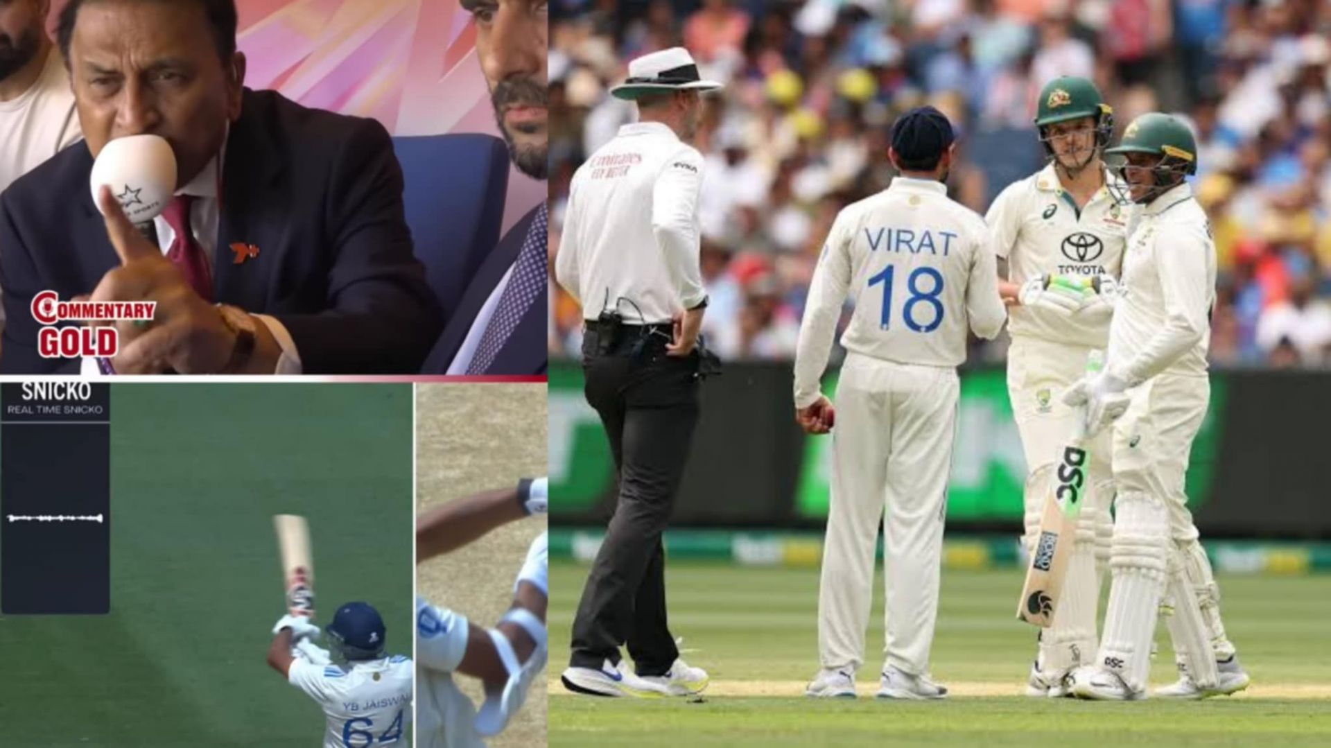 Snicko Meter, Virat Kohli vs Sam Konstas (Image: Instagram/starsportsindia/getty)