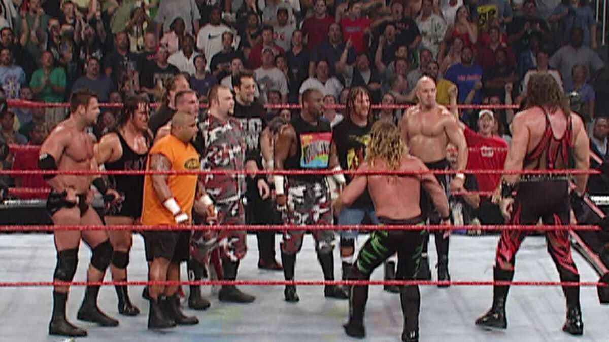 ECW invaded the July 9, 2001, episode of RAW [Image Credit: wwe.com]