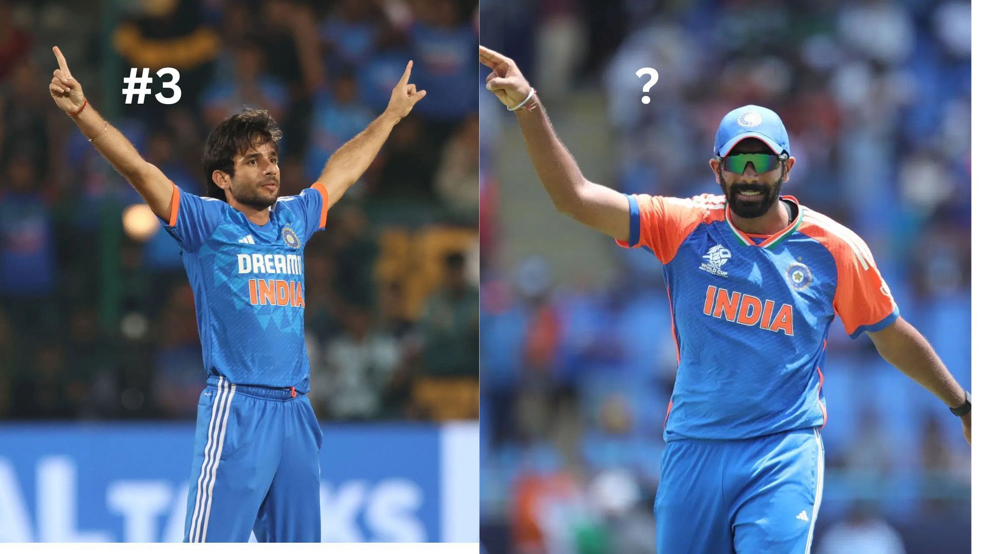 Ravi Bishnoi (left) and Jasprit Bumrah (right) [Image by Getty]