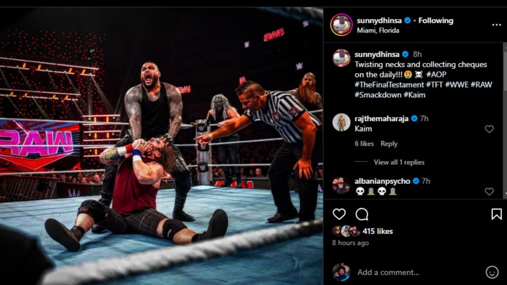 Akam&#039;s comments on The Wyatt Sicks&#039; loss [Image Credit: Superstar&#039;s Instagram]