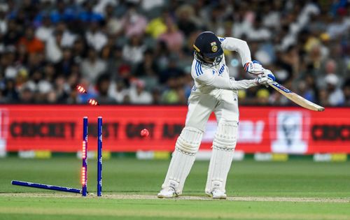 Shubman Gill was beaten all ends up by a big Mitchell Starc inswinger. [P/C: Getty]