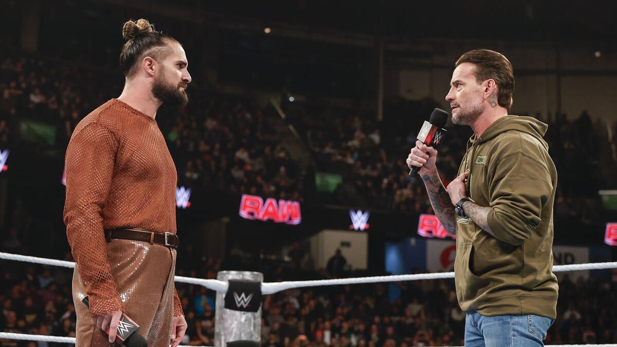 CM Punk and Seth Rollins on RAW (Photo credit: WWE.com)