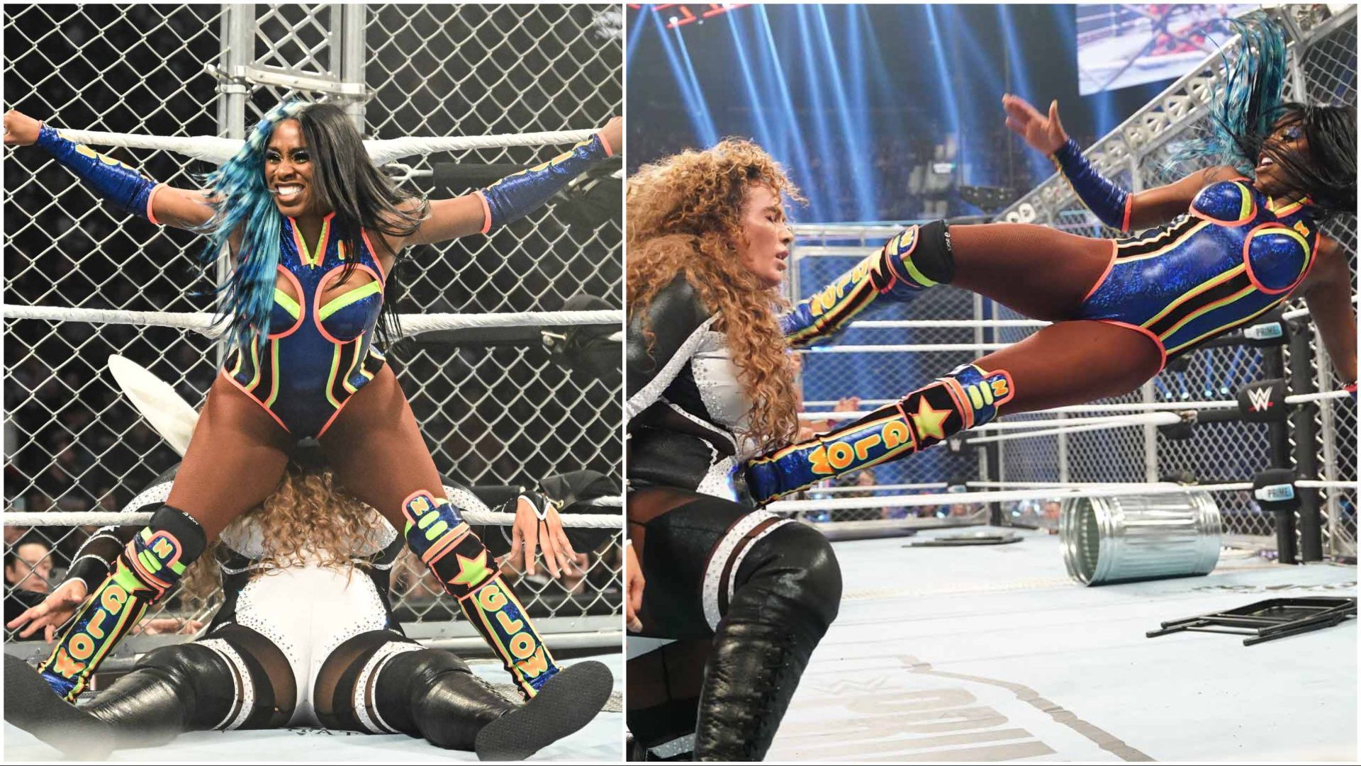 Naomi and Nia Jax in action at WWE Survivor Series: WarGames