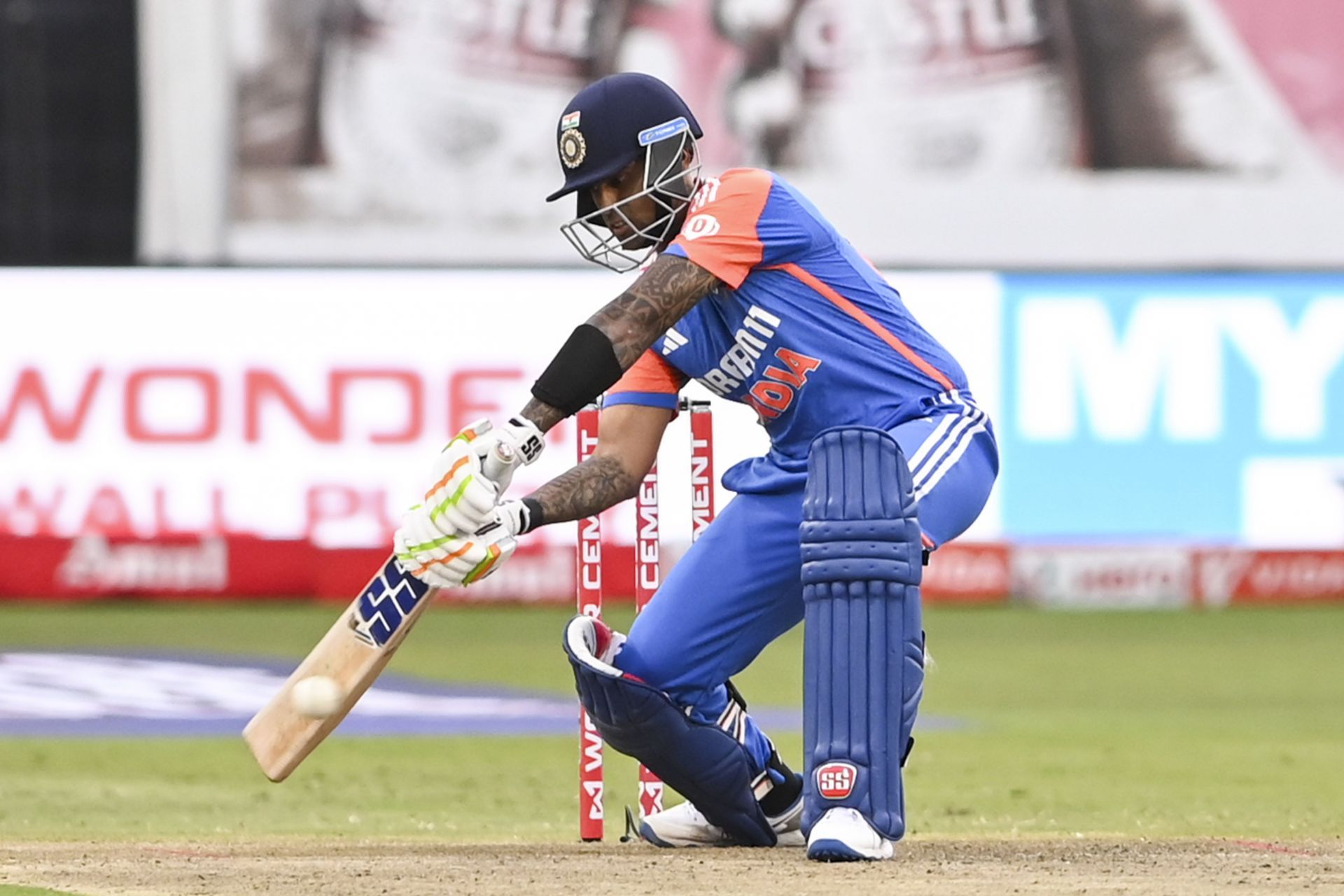 Suryakumar Yadav batting in a T20I against South Africa (Image Credits: Getty Images)