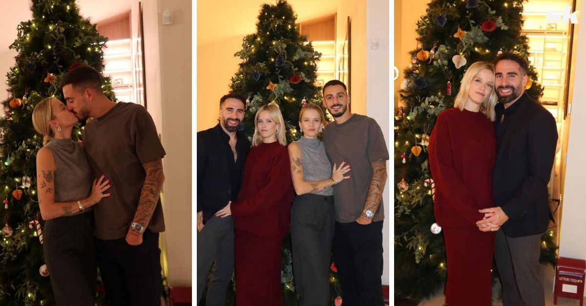 Joselu and Dani Carvajal with their respective wives on Christmas.