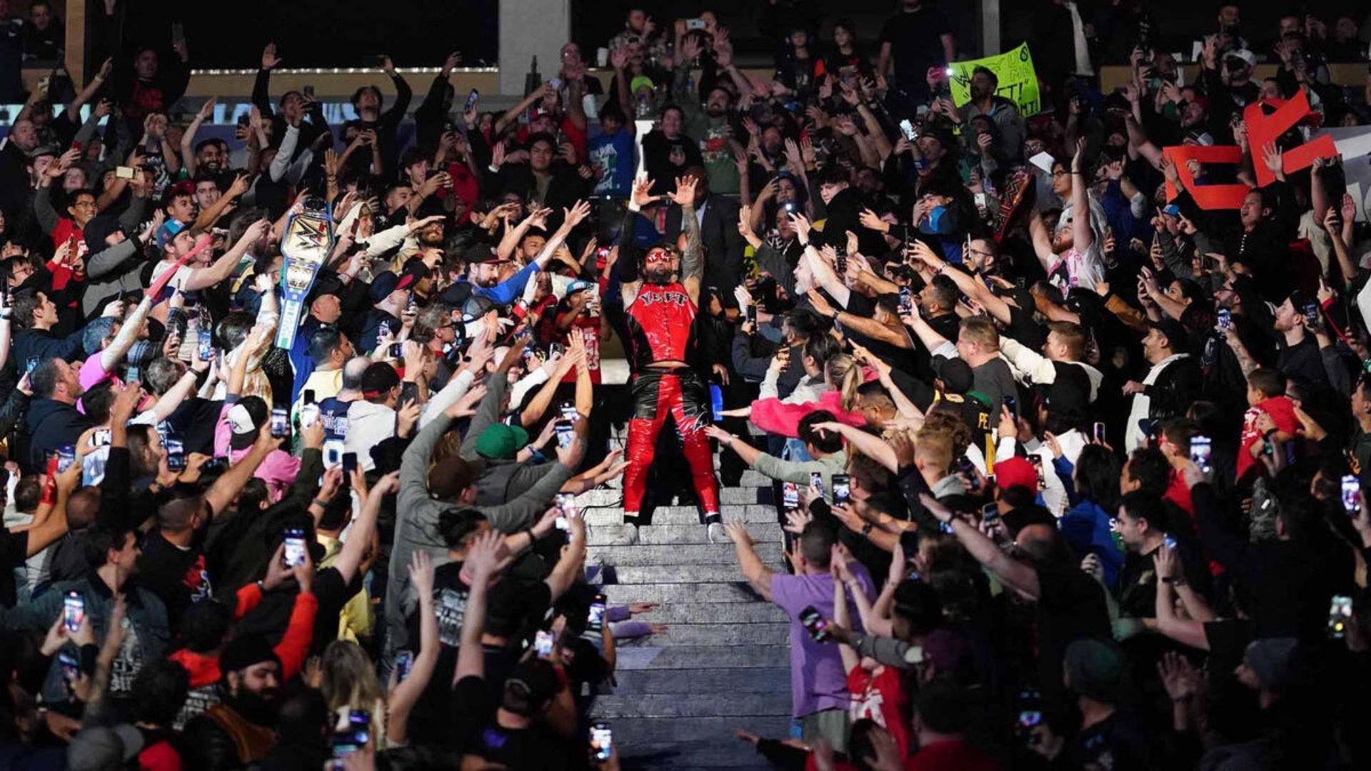 Jey Uso during his entrance at Survivor Series: WarGames [Image via wwe.com]