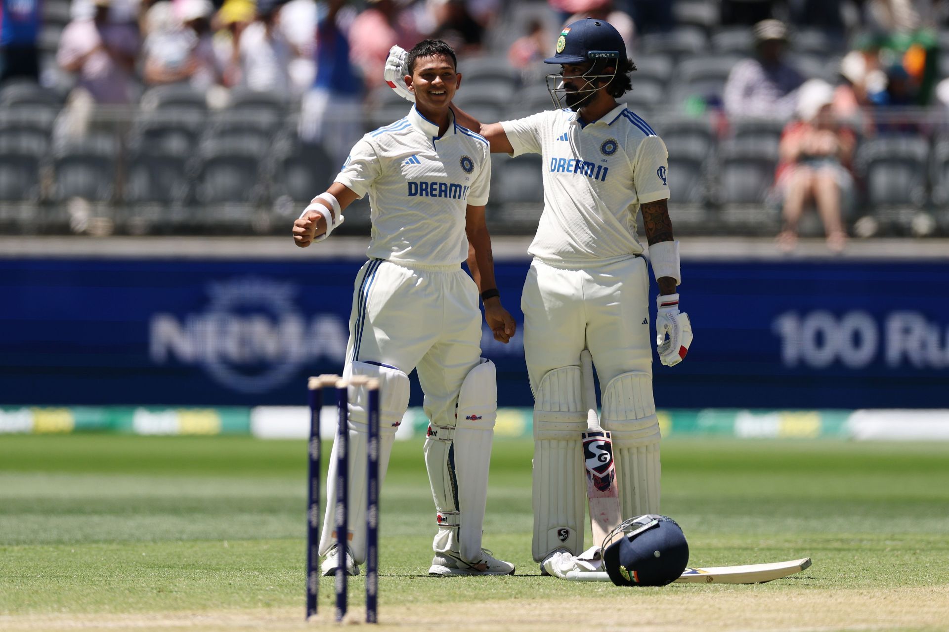 Yashasvi Jaiswal and KL Rahul stitched together a 201-run opening partnership in India&#039;s second innings of the first Test against Australia. [P/C: Getty]