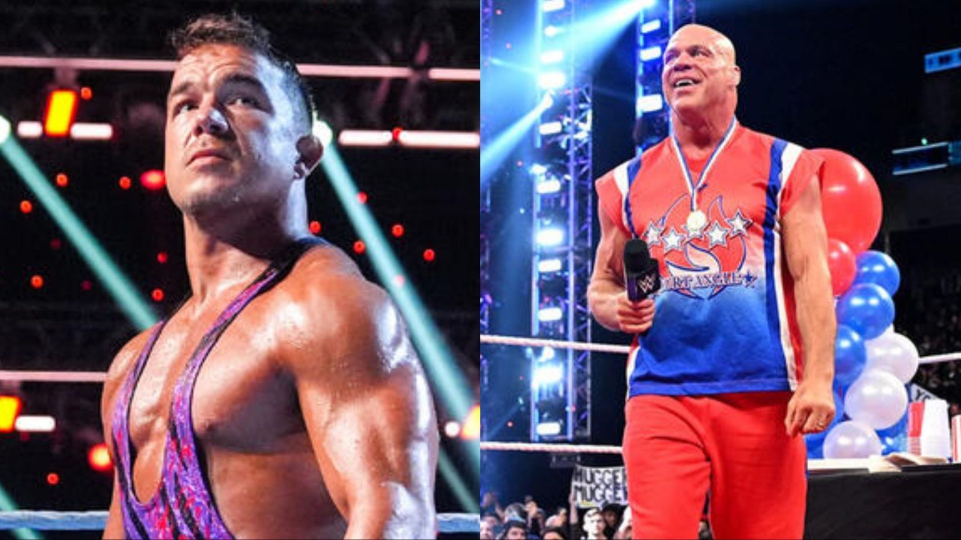 Chad Gable (left) and Kurt Angle (right) - (Photo credit: WWE.com)