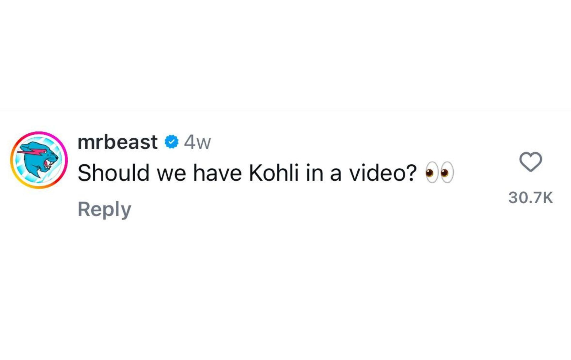 Screenshot of the YouTuber&#039;s comment on Instant Bollywood&#039;s page.