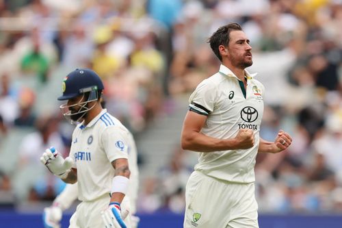 Virat Kohli was the third of Mitchell Starc's six victims in India's first innings. [P/C: Getty]