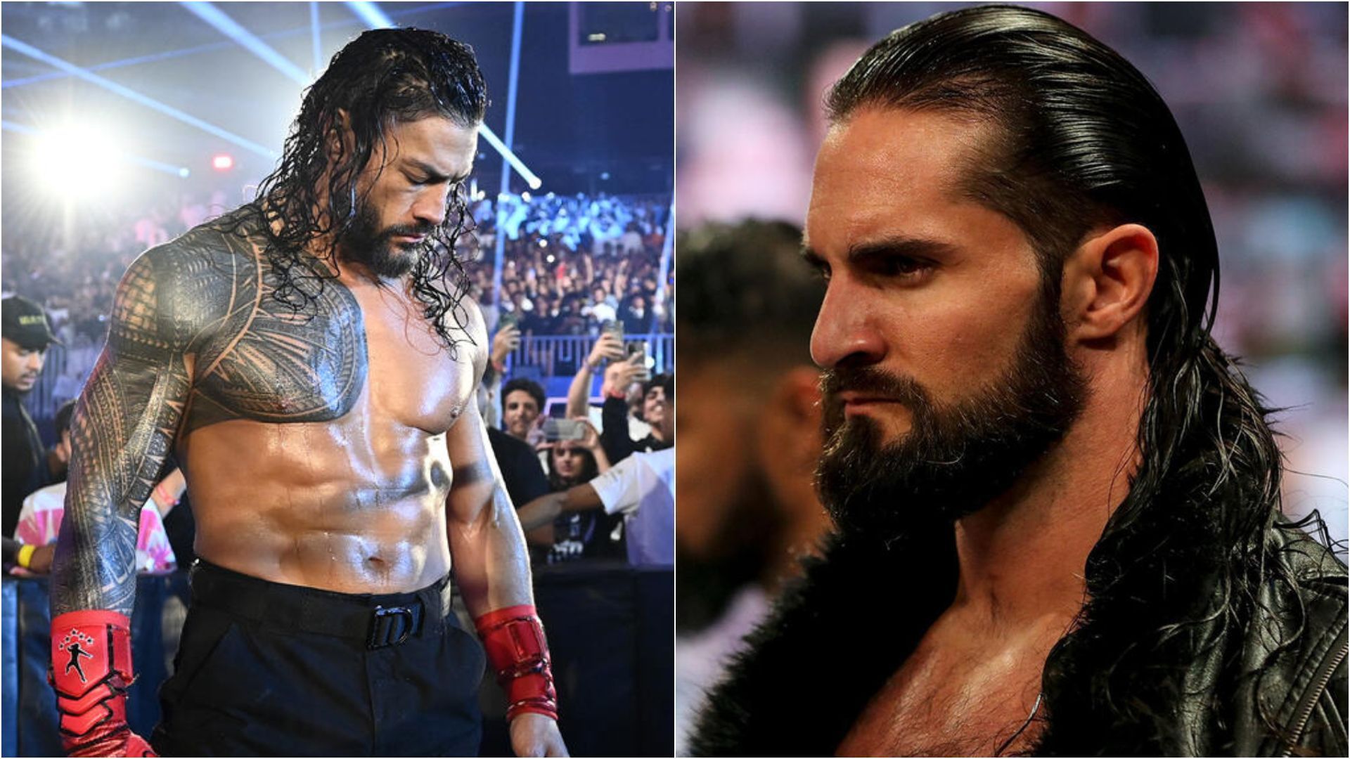 Roman Reigns (L) Seth Rollins (R) (Images via wwe.com)