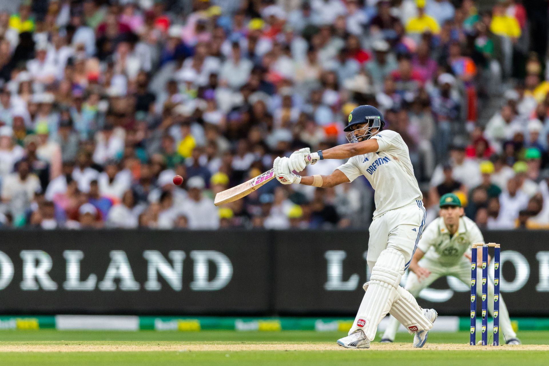 Nitish Kumar Reddy has struck 10 fours and a six during his unbeaten 105. [P/C: Getty]