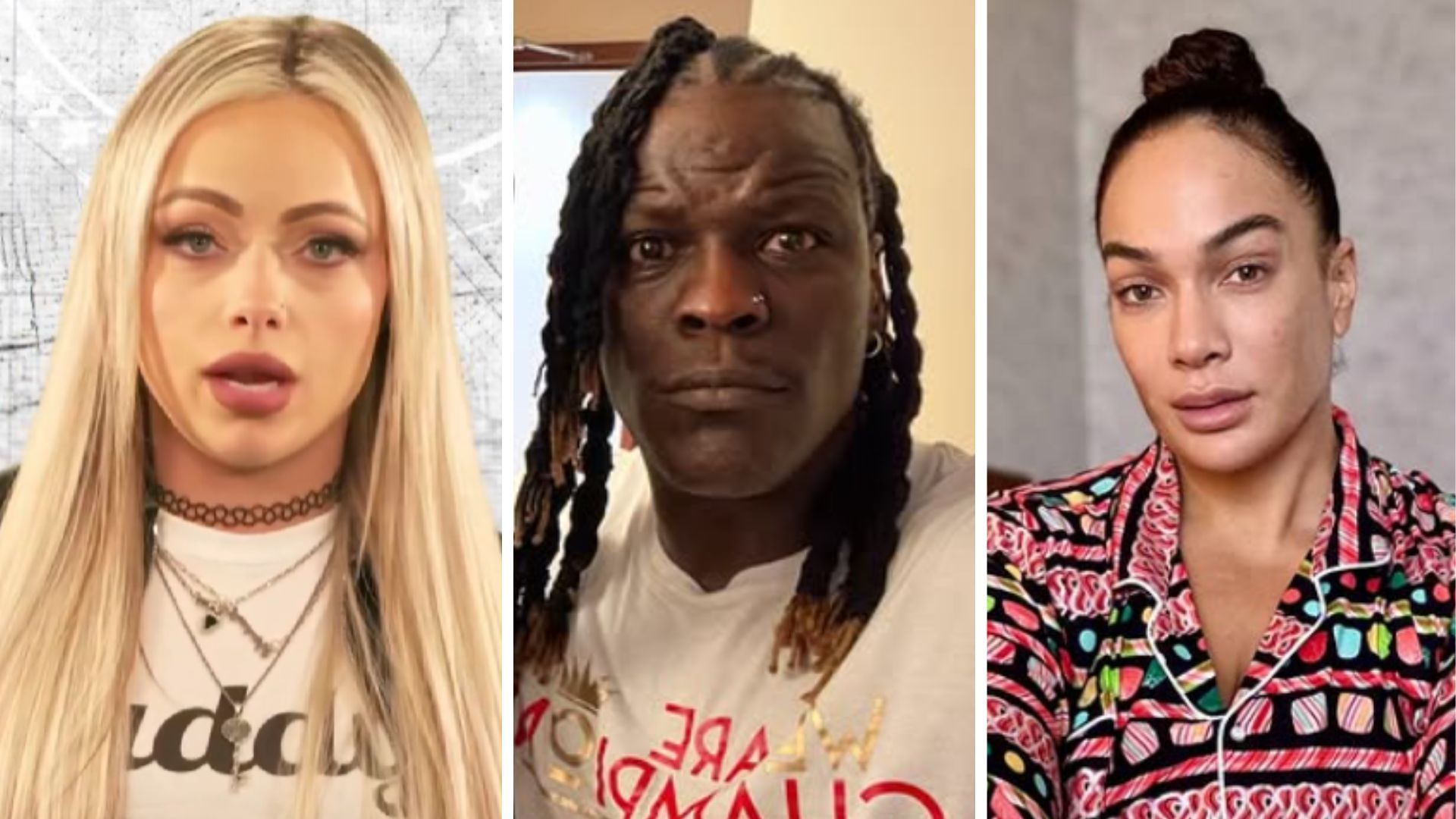 Liv Morgan (left), R-Truth (middle), Nia Jax (right) [Image credits: stars