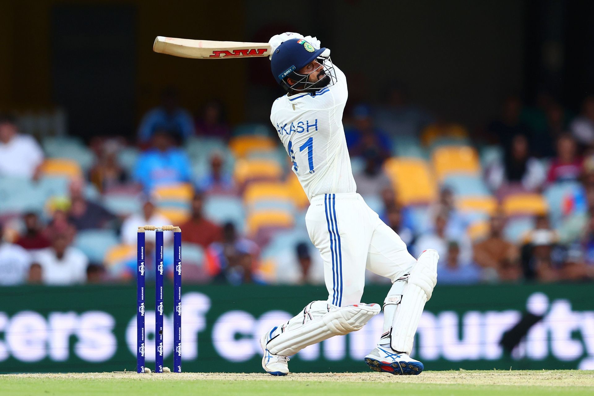 Akash Deep clubbed a massive six off Pat Cummins&#039; bowling. [P/C: Getty]