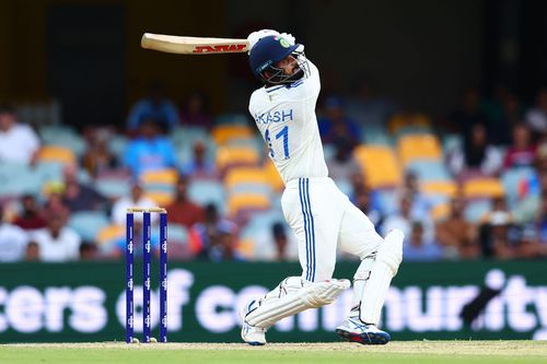 Akash Deep clubbed a massive six off Pat Cummins' bowling. [P/C: Getty]