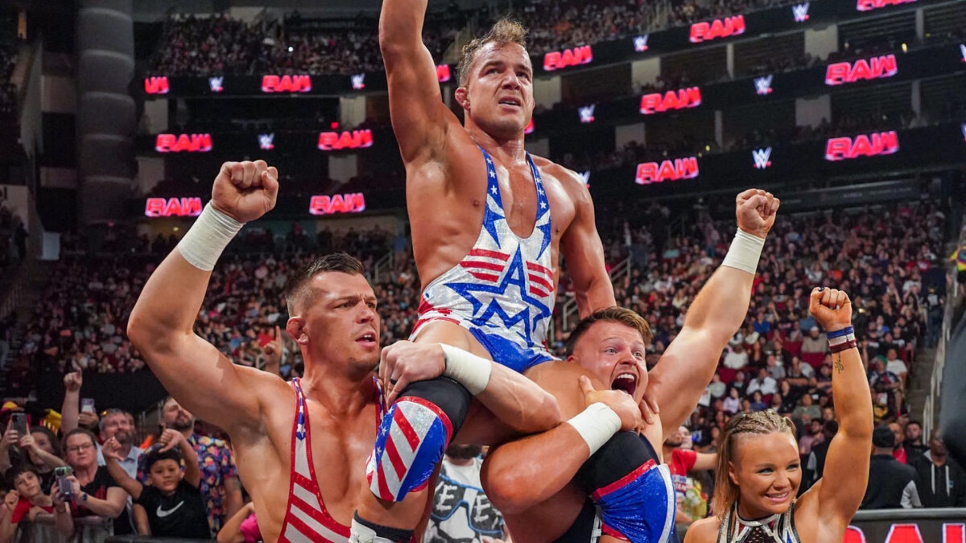 Chad Gable celebrating with American Made after his win [Image: WWE.com]