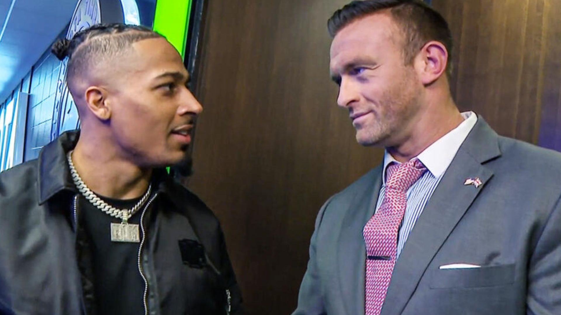 Carmelo Hayes and Nick Aldis backstage on SmackDown (Picture Courtesy: WWE.com)