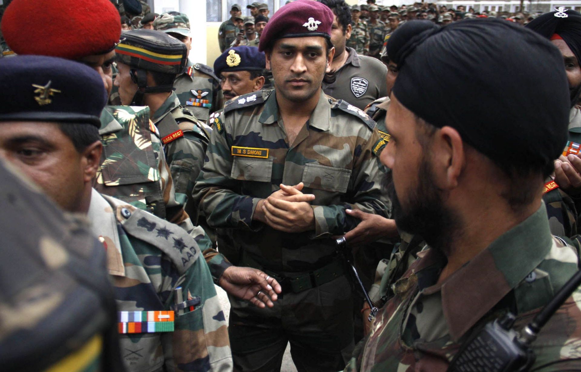 Mahendra Singh Dhoni Visited Army Camp In Baramulla - Source: Getty