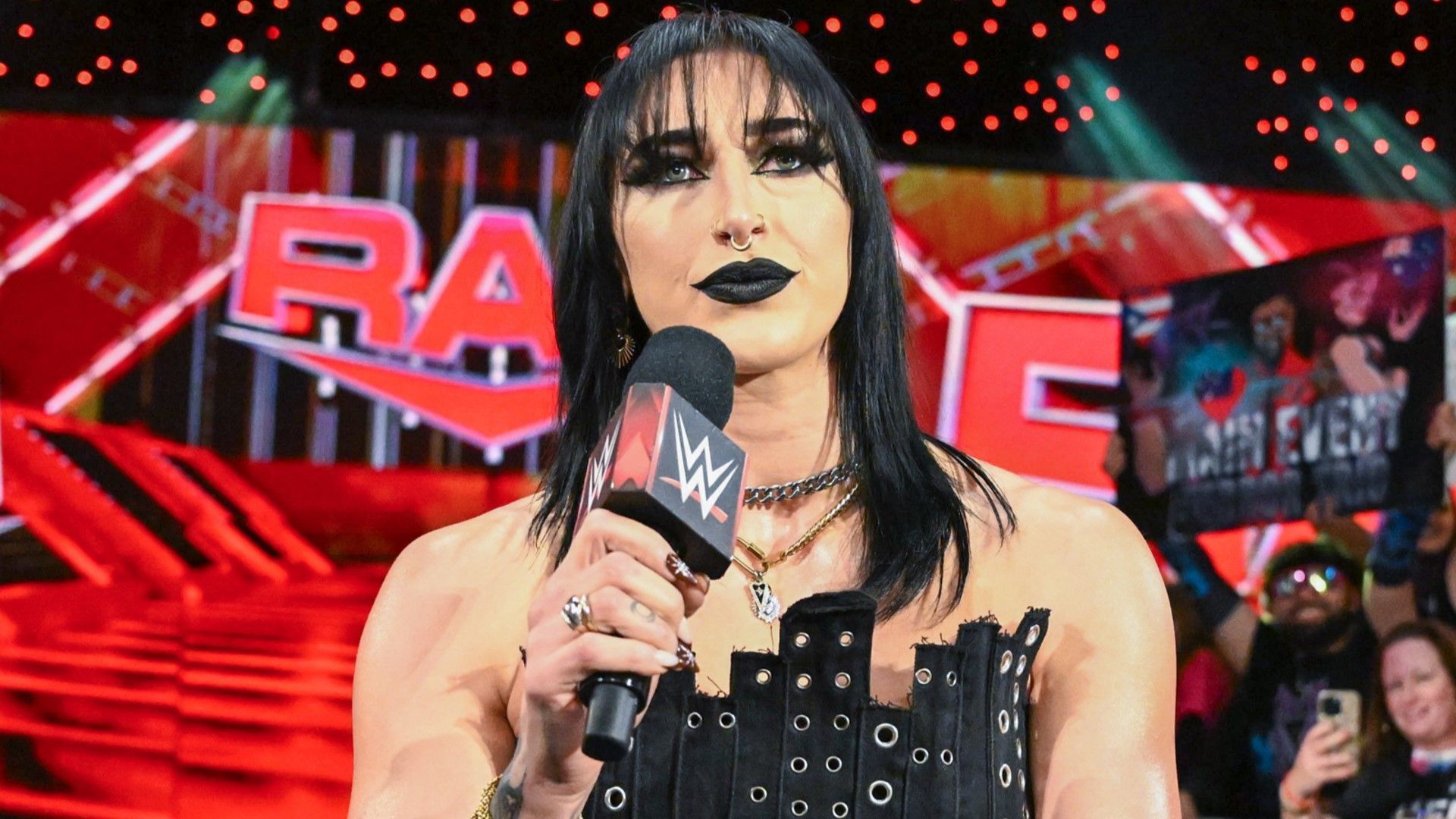 Rhea Ripley delivers a promo on WWE RAW