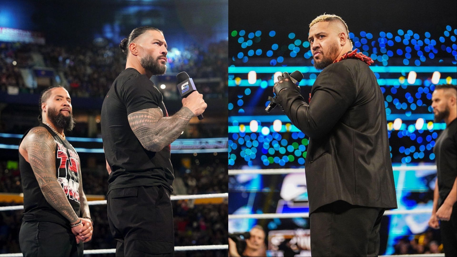 Roman Reigns (left); Solo Sikoa (right) - Images via WWE.com