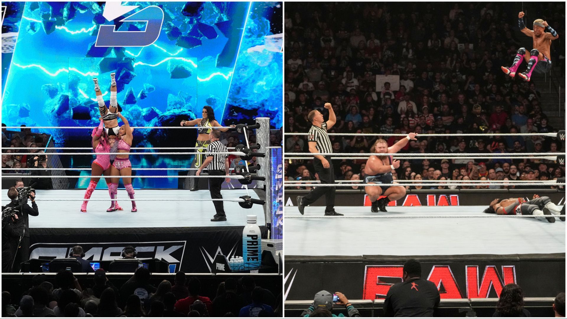 WWE Superstars in action on RAW and SmackDown