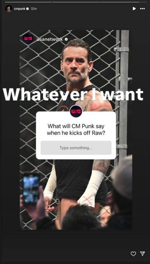 Screengrab of CM Punk's Instagram Story (source: Punk's Instagram account)