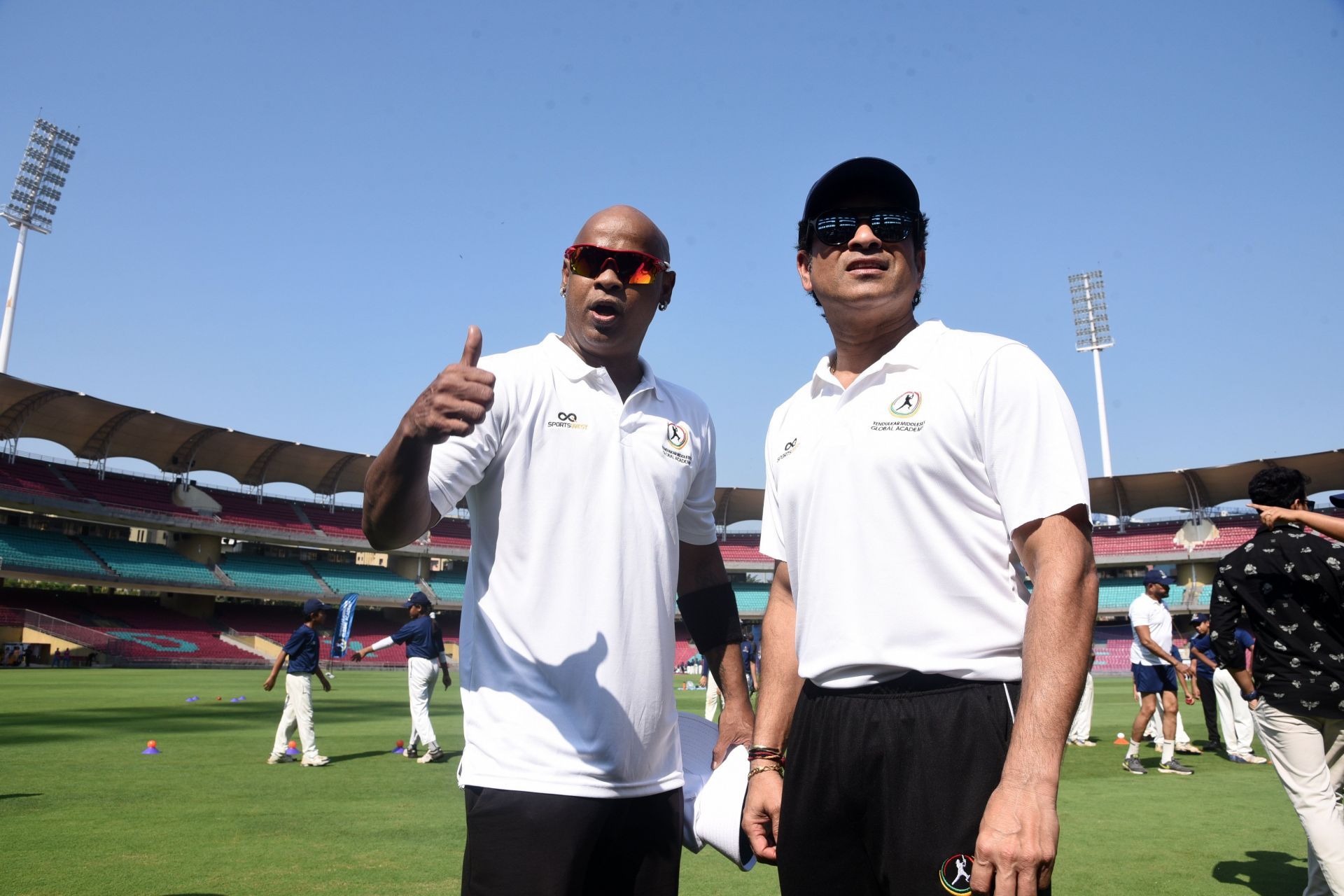 Sachin Tendulkar Coach Youngsters On 1st Day Of Tendulkar Middlesex Global Academy - Source: Getty