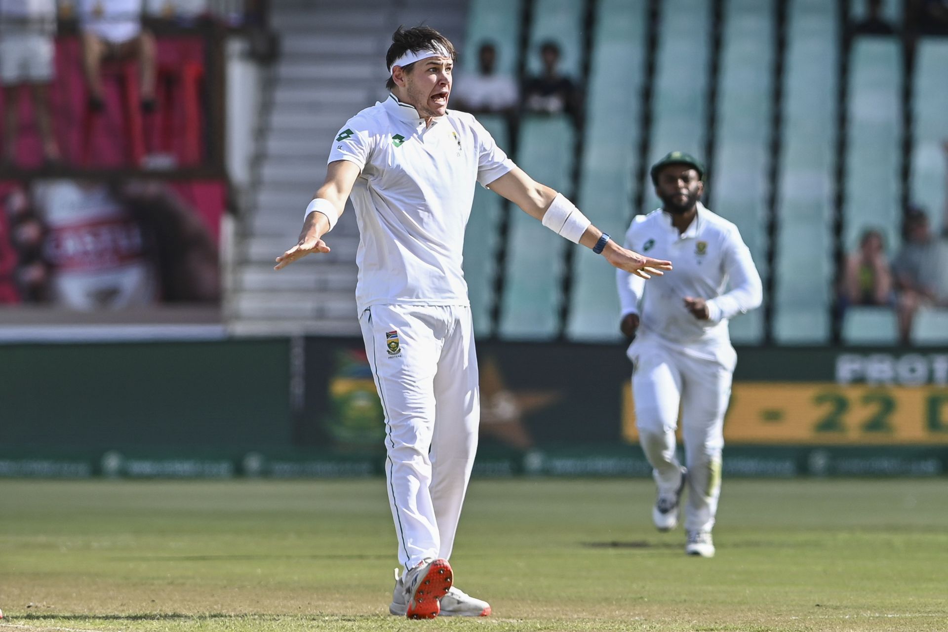 Gerald Coetzee celebrates a wicket. (Credits: Getty)