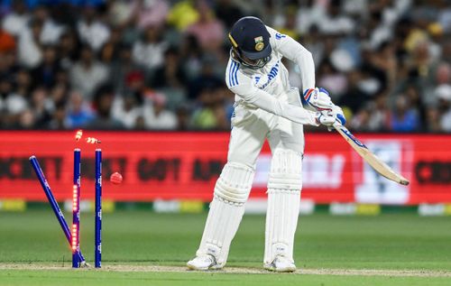 Shubman Gill was bowled by Mitchell Starc in India's second innings of the Adelaide Test. [P/C: Getty]