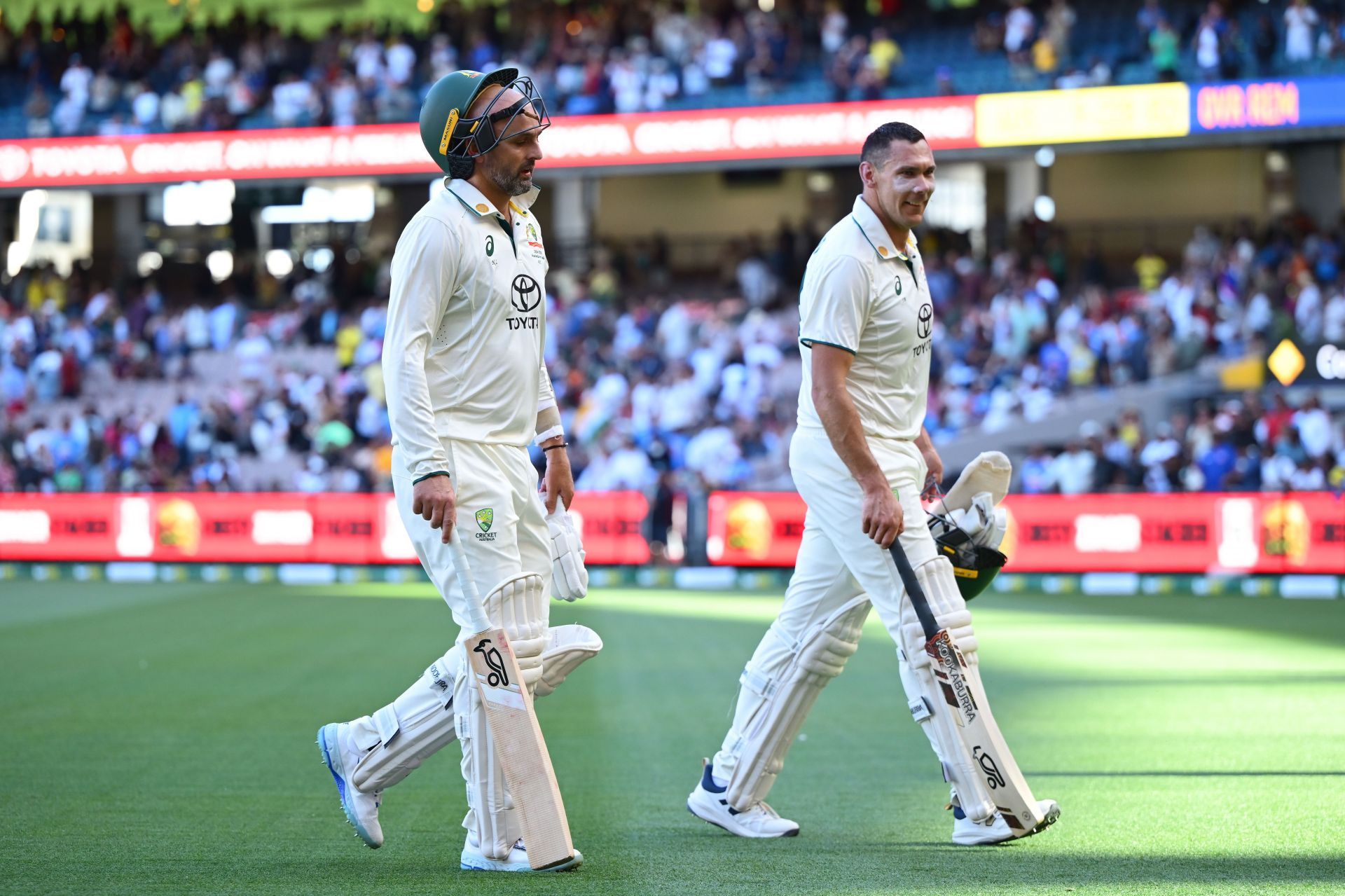 Scott Boland and Nathan Lyon. (Image Credits: Getty)