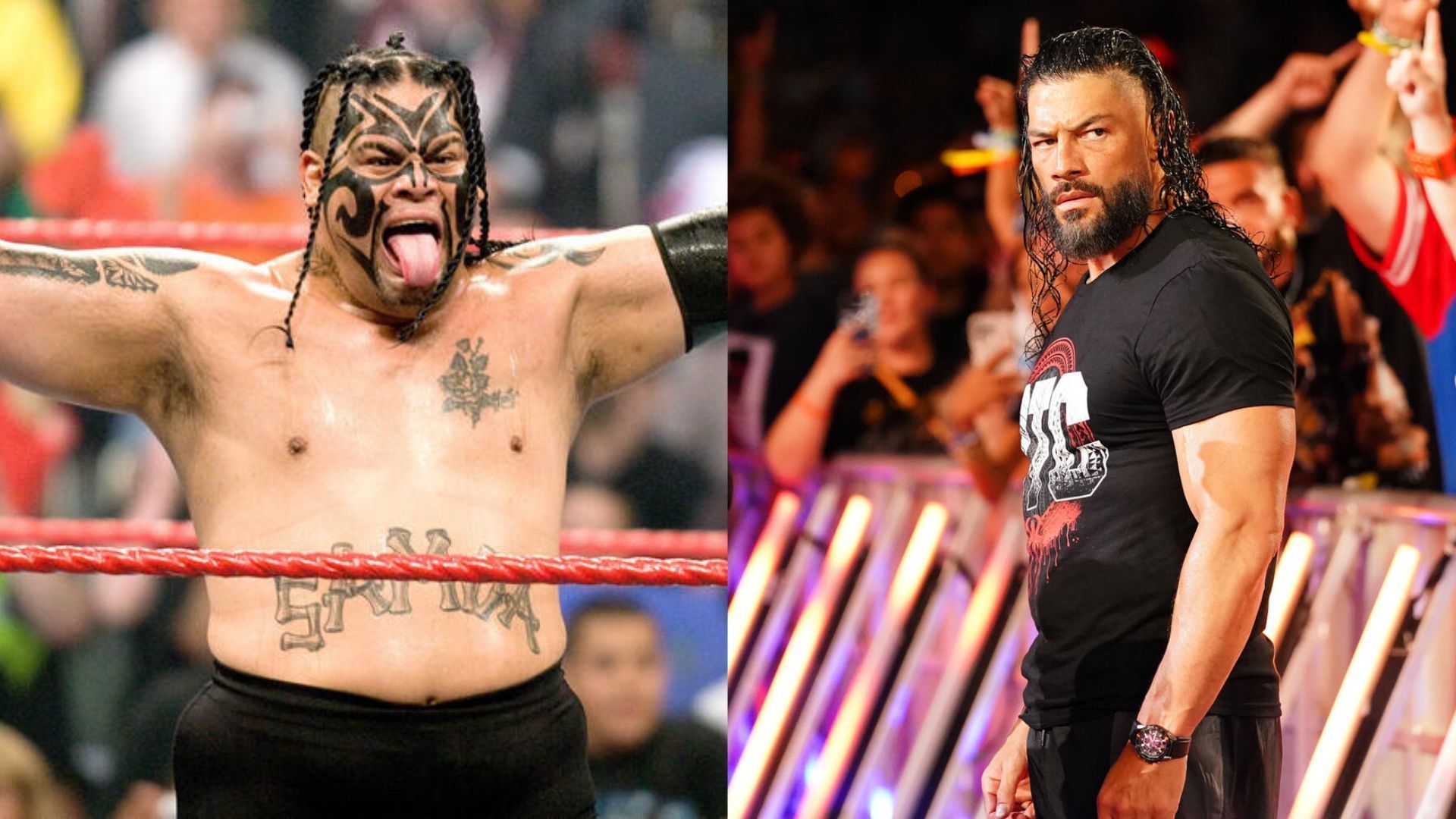 Umaga (left) and Roman Reigns (right) [Image via wwe.com]