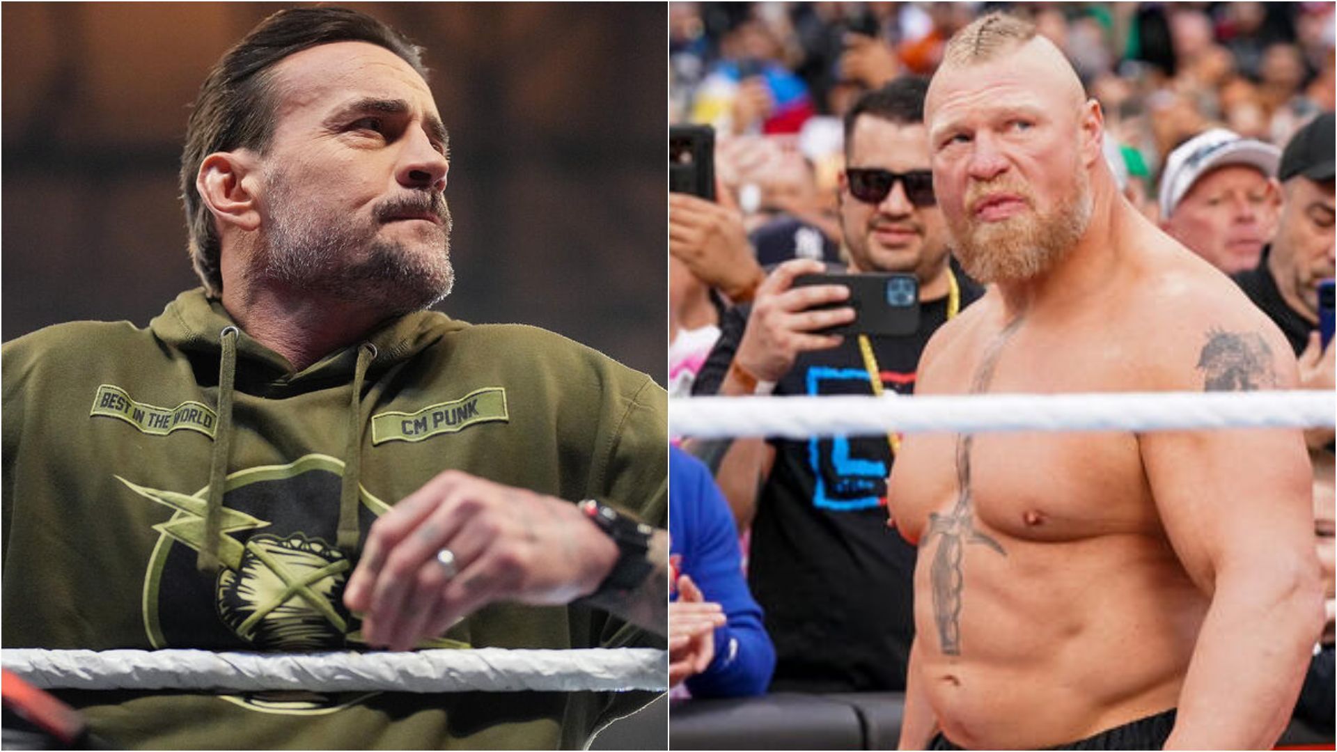 CM Punk (L) Brock Lesnar (R) (Images via wwe.com)